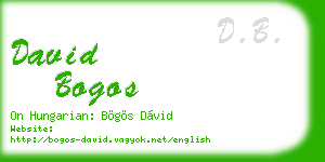 david bogos business card