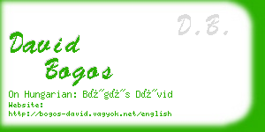 david bogos business card